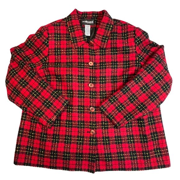 VTG Sag Harbor Jacket Womens 20 Plaid Button Dressy Professional Holiday Blazer - Picture 5 of 12